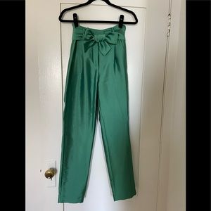 Maje green high waisted trousers
